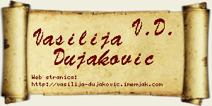 Vasilija Dujaković vizit kartica